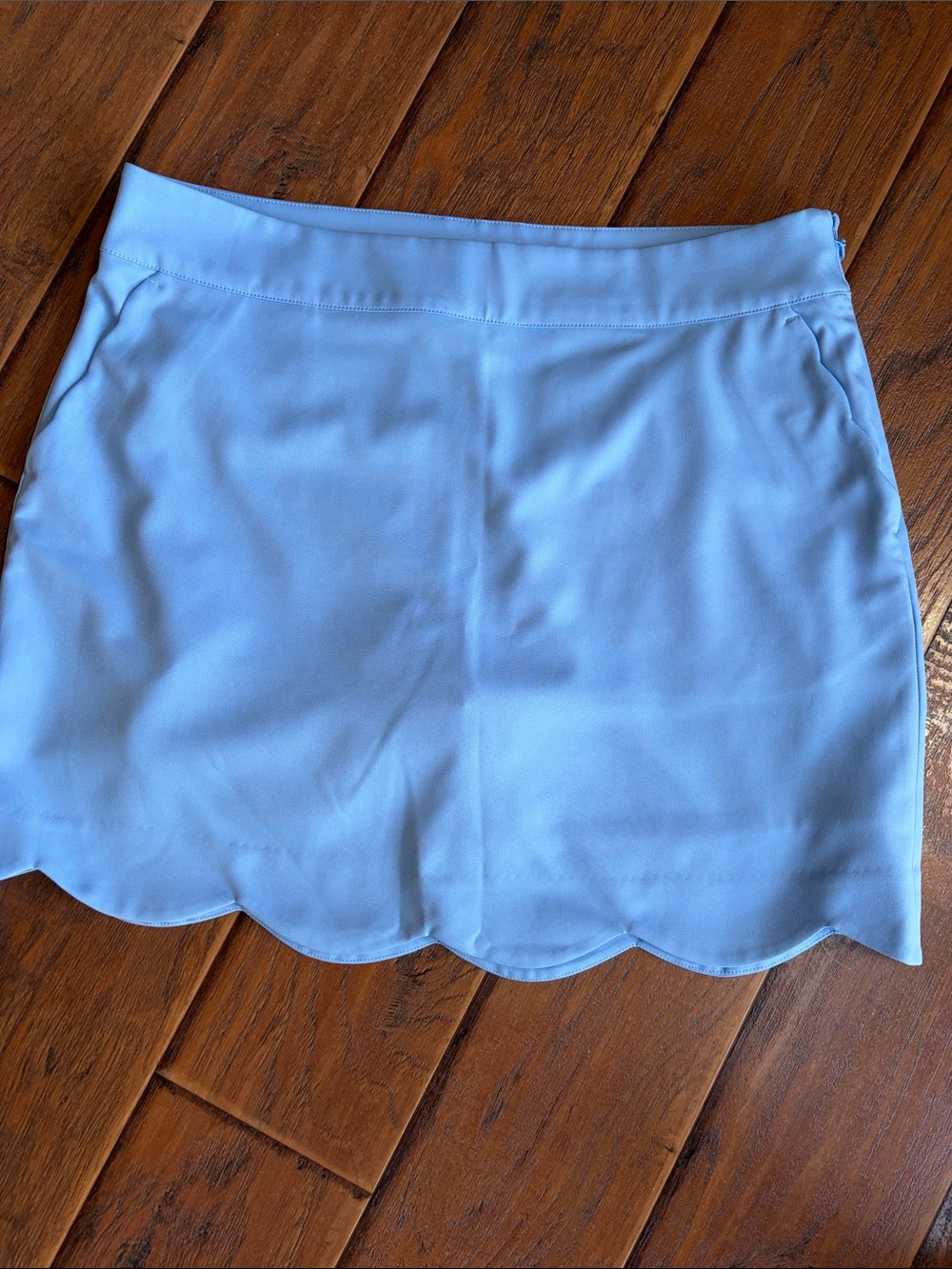 Vineyard Vines Light Blue Scalloped Mini Skirt
